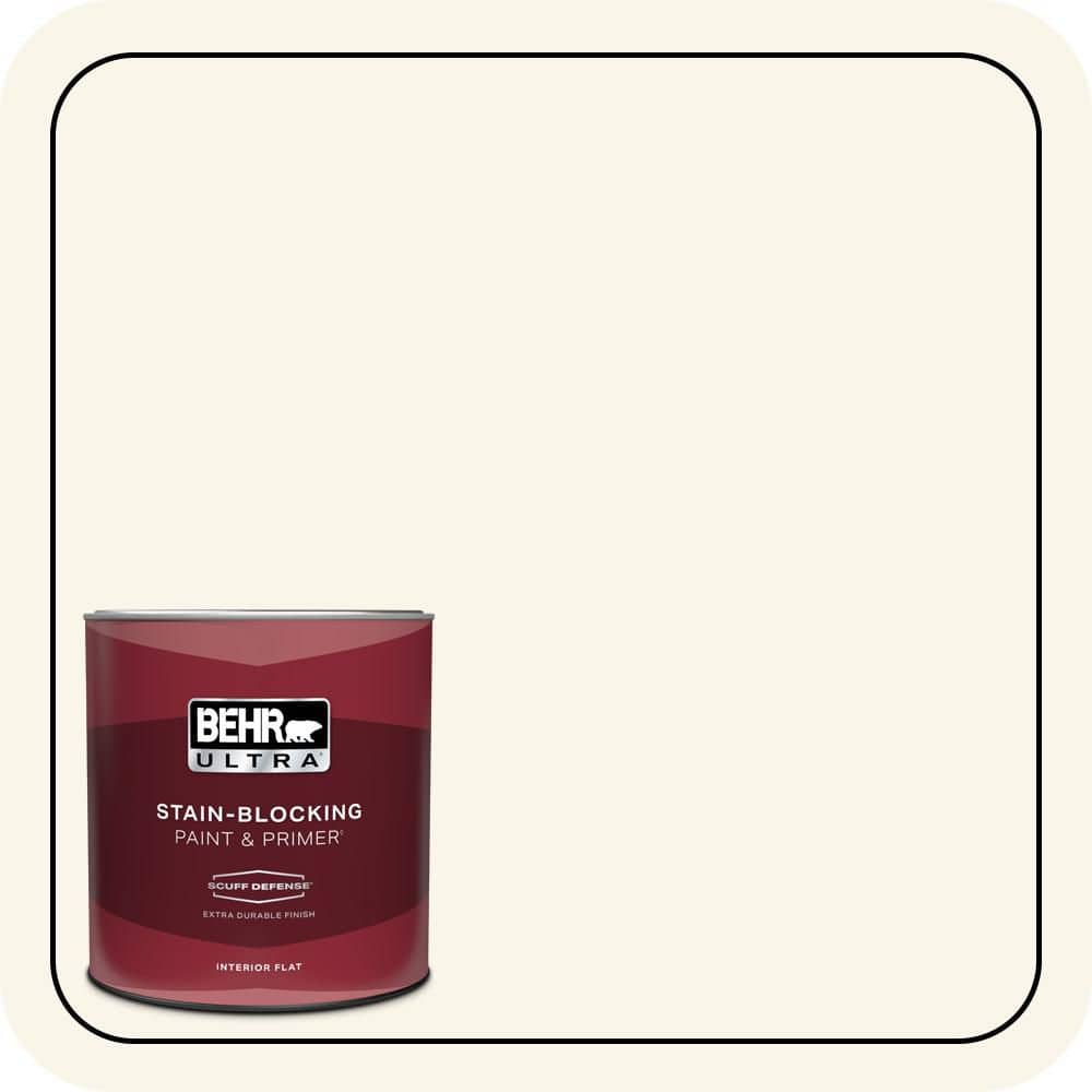 BEHR ULTRA 1 qt. #PWN-11 Calla Lily Extra Durable Flat Interior Paint & Primer