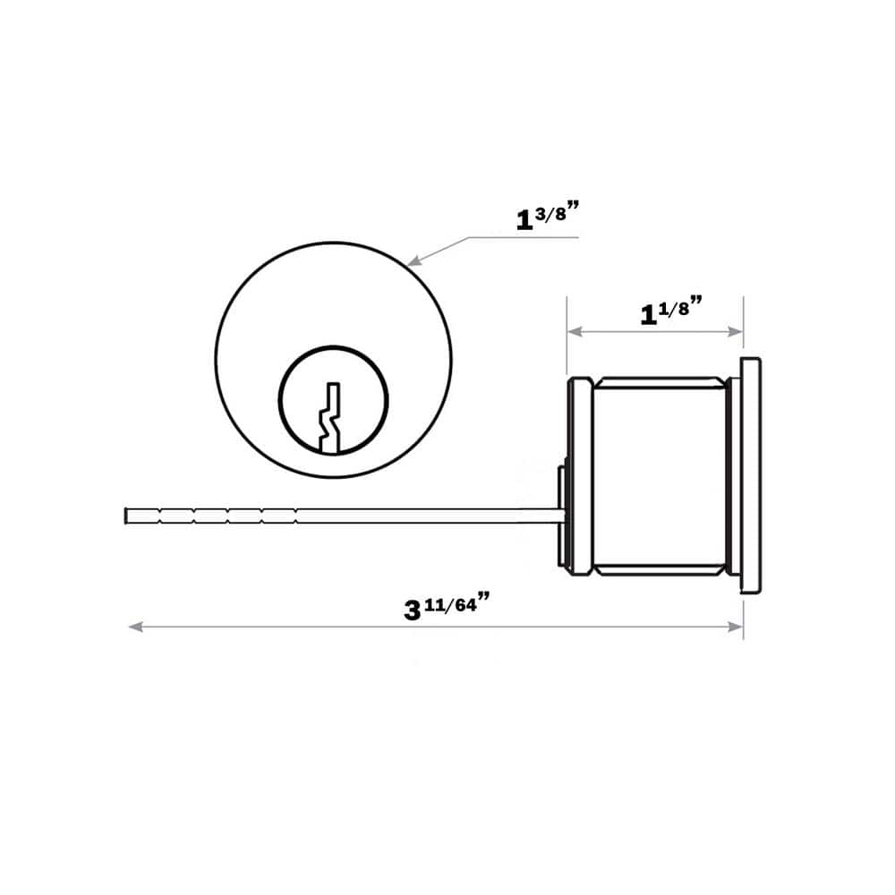 Premier Lock 1-1/8 in. Solid Brass Standard Rim Cylinder with Brass Finish, SC1 (2)