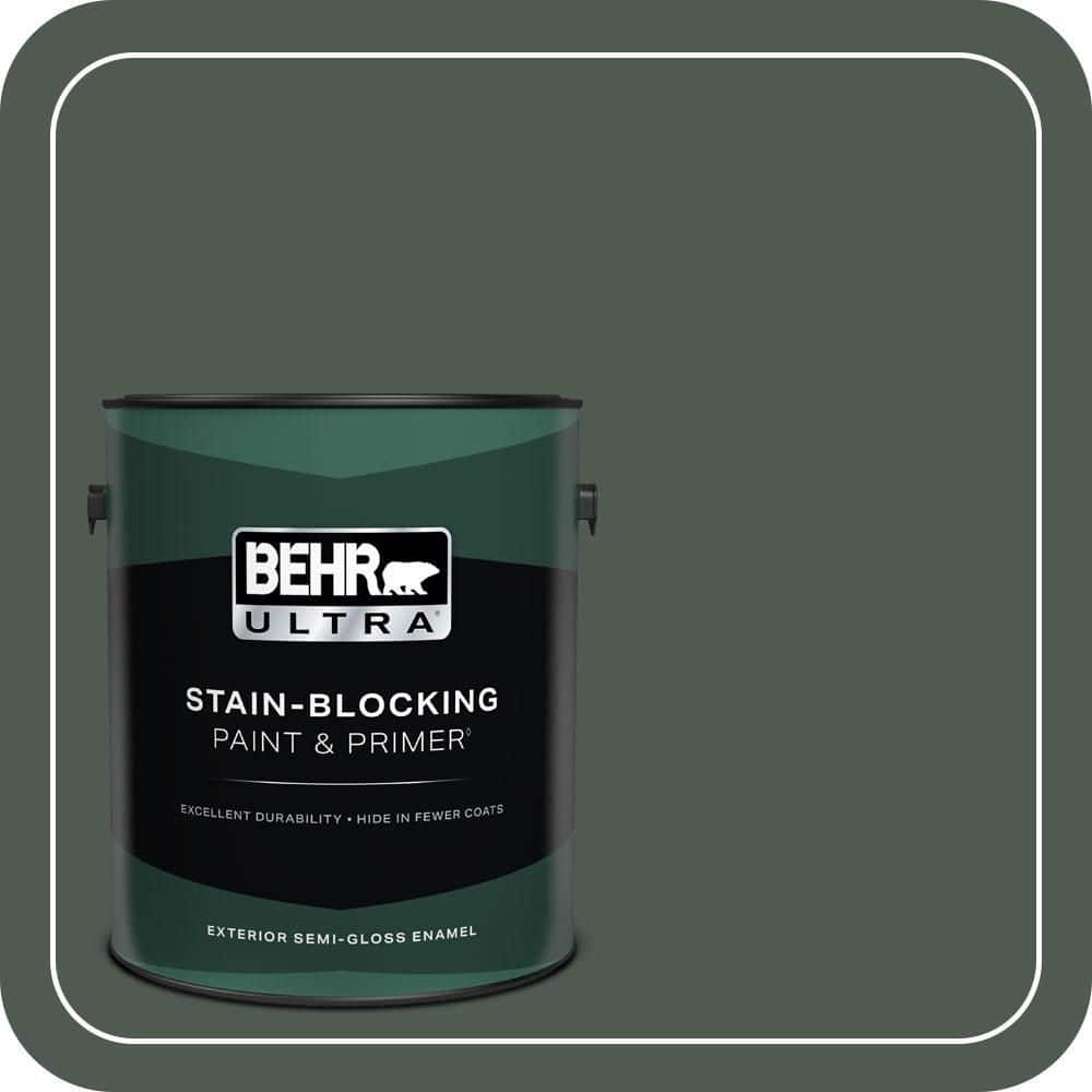 BEHR ULTRA 1 gal. #N420-7 Alpine Trail Semi-Gloss Enamel Exterior Paint & Primer