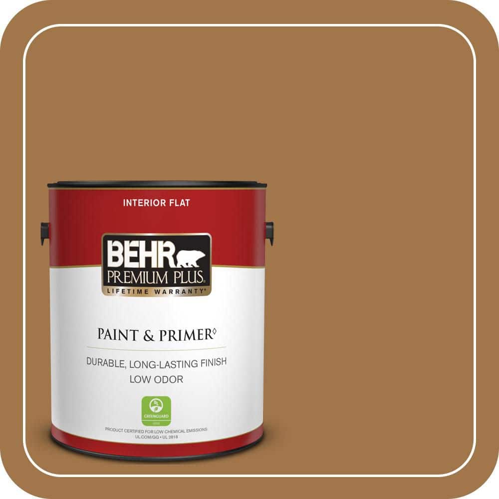 BEHR PREMIUM PLUS 1 gal. #S290-7 Wave of Grain Flat Low Odor Interior Paint & Primer (1)