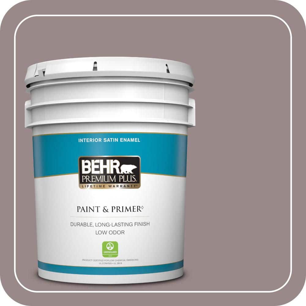 BEHR PREMIUM PLUS 5 gal. #MQ1-37 Fashion Week Satin Enamel Low Odor Interior Paint & Primer