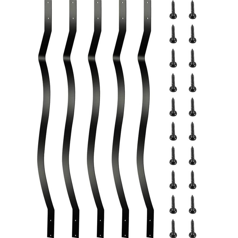VEVOR 32.25 in. x 1 in. Deck Balusters Staircase Baluster Staircase Iron Baluster Wave Arc Baluster for Outdoor (51-Pack) (1)