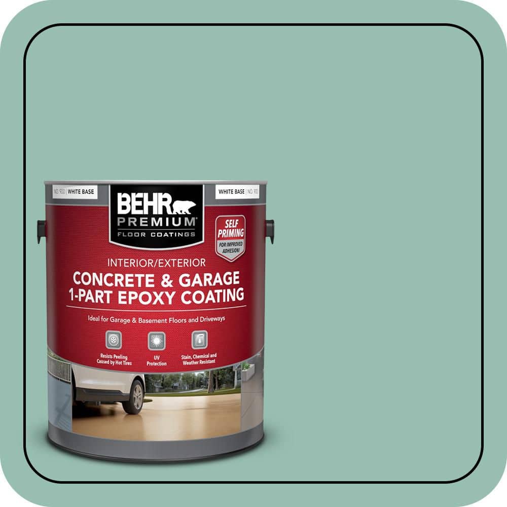 BEHR PREMIUM 1 gal. #PPU12-07 Spring Stream Self-Priming 1-Part Epoxy Satin Interior/Exterior Concrete and Garage Floor Paint