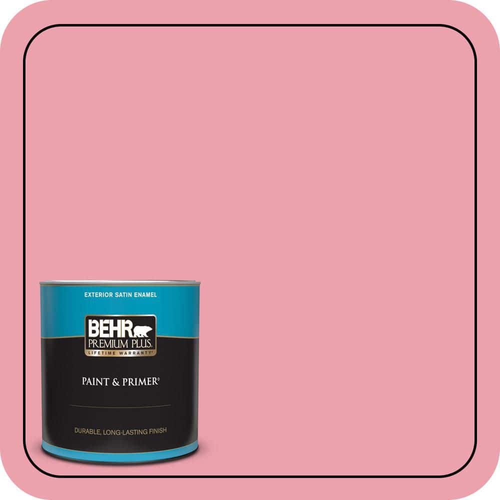 BEHR PREMIUM PLUS 1 qt. #P150-3 Pinque Satin Enamel Exterior Paint & Primer