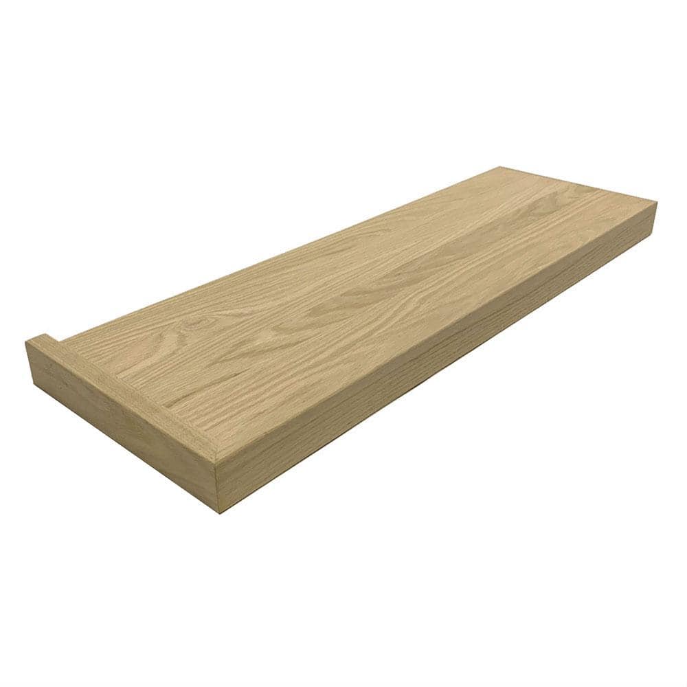 Stairtek 0.625 in. x 11.5 in. x 48 in. Unfinished White Oak Left Return Modern Retread (1)
