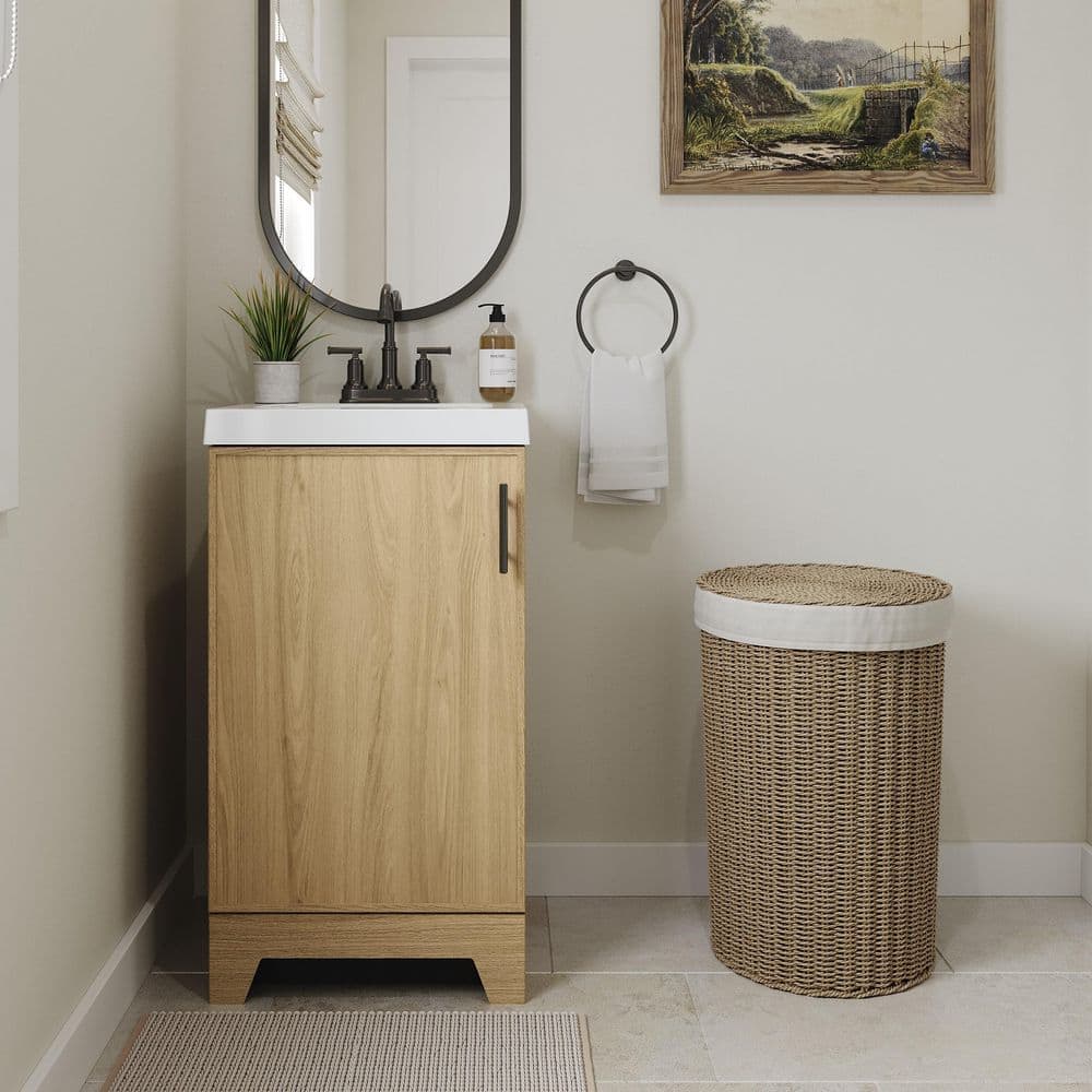 Glacier Bay Pinecreek 19 in. Single Sink Freestanding Sunlit Bathroom Vanity with White Cultured Marble Top (Assembled) (2)