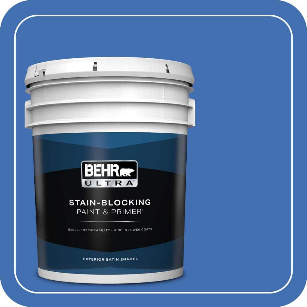 BEHR ULTRA 5 gal. #T18-17 Wide Sky Satin Enamel Exterior Paint & Primer