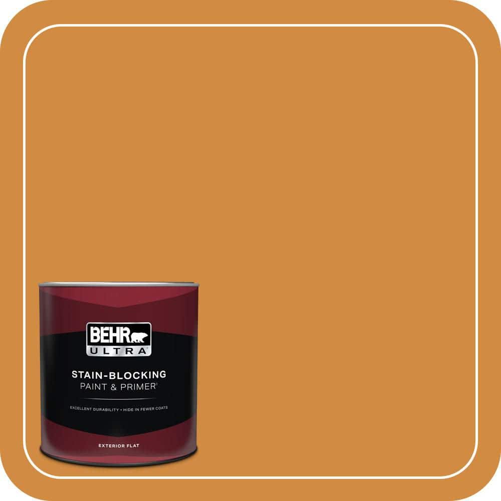 BEHR ULTRA 1 qt. #PMD-105 Buried Treasure Flat Exterior Paint & Primer