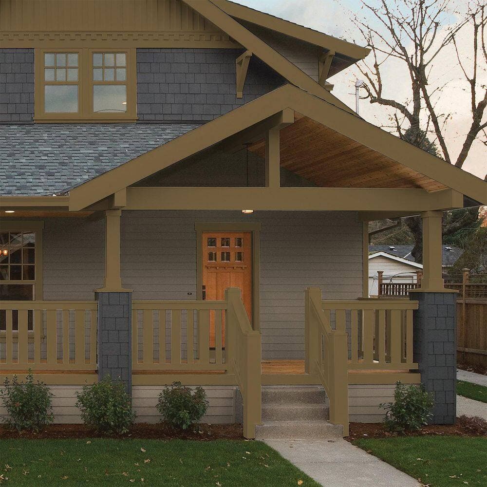 Glidden Premium 1 gal. PPG1098-7 Muddy River Semi-Gloss Exterior Latex Paint (4)