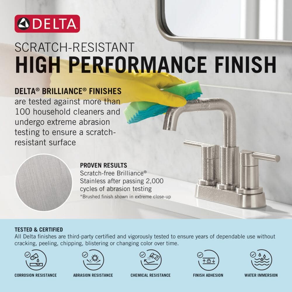 Delta Trinsic Gold 2-Handle Wall Mount Bathroom Sink Faucet (Valve and Handles Not Included) (3)
