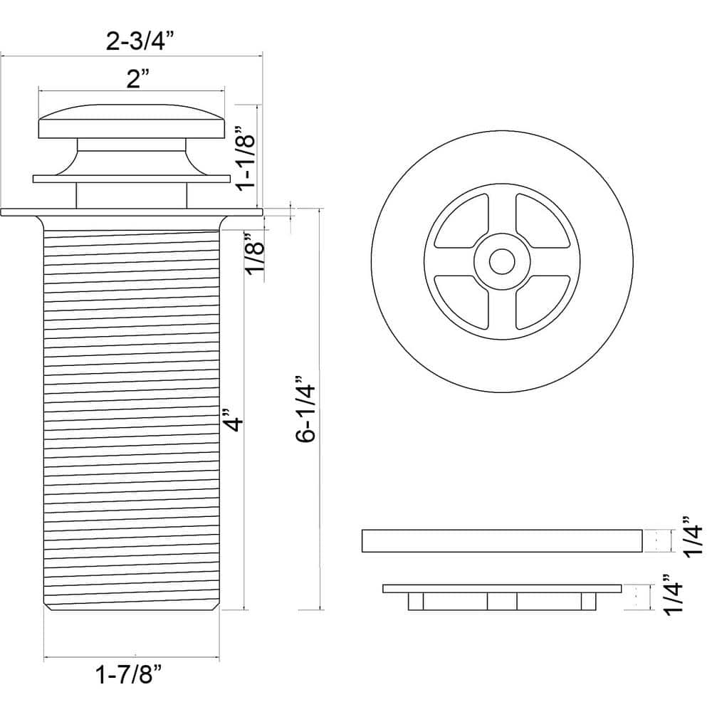 Barclay Products 2 in. Extended Push Button Tub Drain, Brushed Nickel (2)