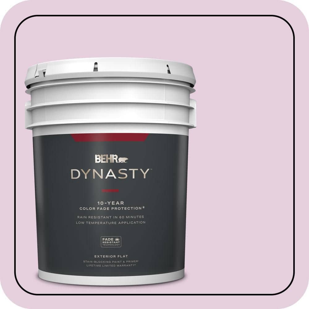 BEHR DYNASTY 5 gal. #680C-3 Rose Glow Flat Exterior Stain-Blocking Paint & Primer