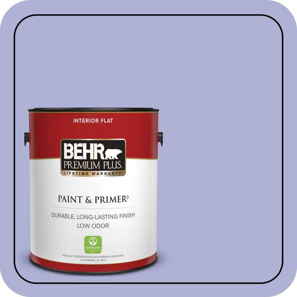 BEHR PREMIUM PLUS 1 gal. #620B-4 Pixie Violet Flat Low Odor Interior Paint & Primer