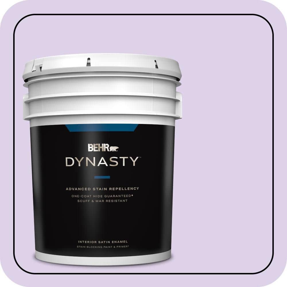 BEHR DYNASTY 5 gal. #P570-1 Teary Eyed Satin Enamel Interior Stain-Blocking Paint and Primer