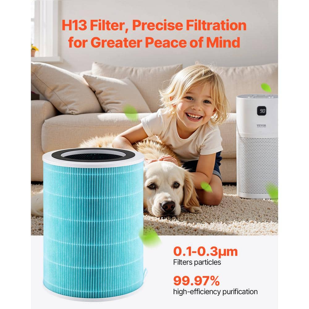 VEVOR Air Purifier Replacement Filter, H13, 3-in-1 Compact and Lightweight Replacement Filter with Durable PP Pre-Filter (2)