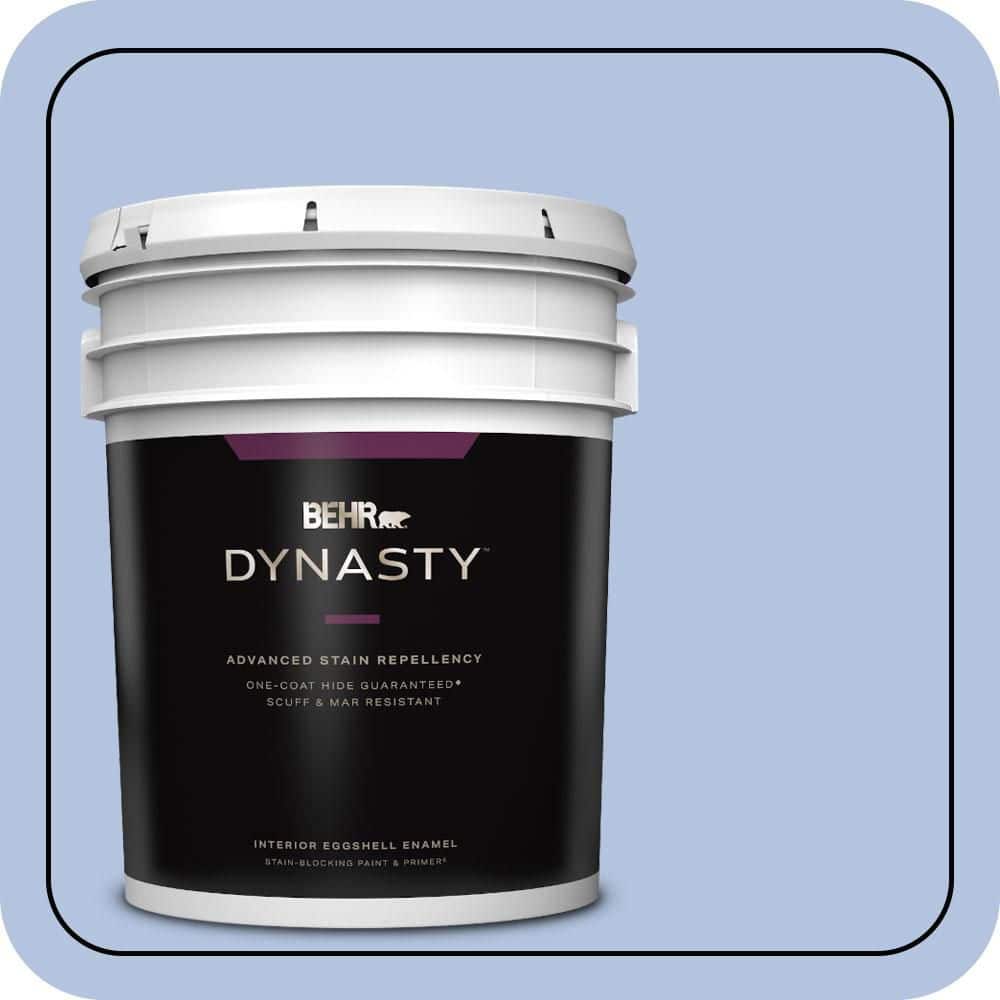 BEHR DYNASTY 5 gal. #600C-3 Periwinkle Bud Eggshell Enamel Interior Stain-Blocking Paint & Primer