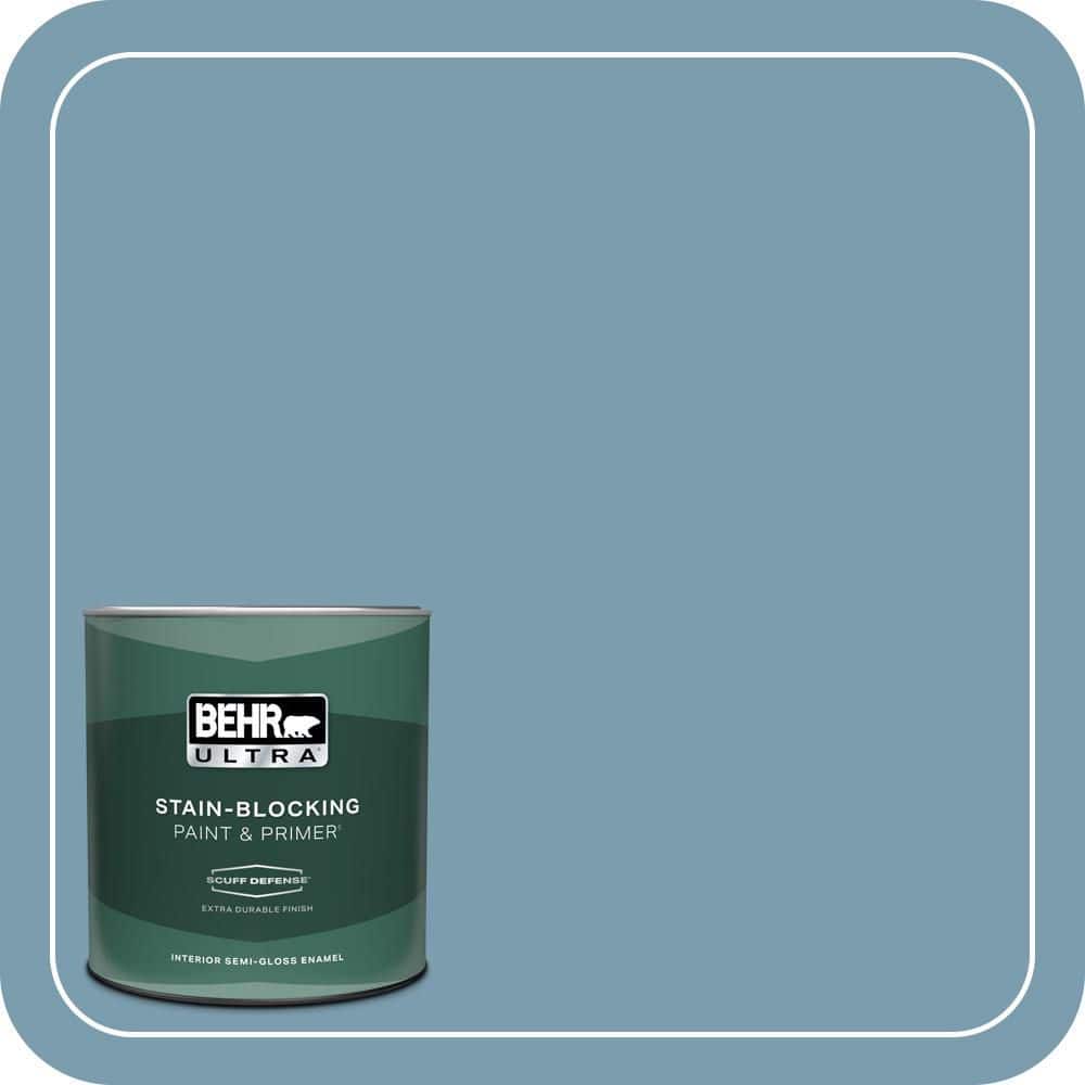 BEHR ULTRA 1 qt. #550F-4 Cool Dusk Extra Durable Semi-Gloss Enamel Interior Paint & Primer