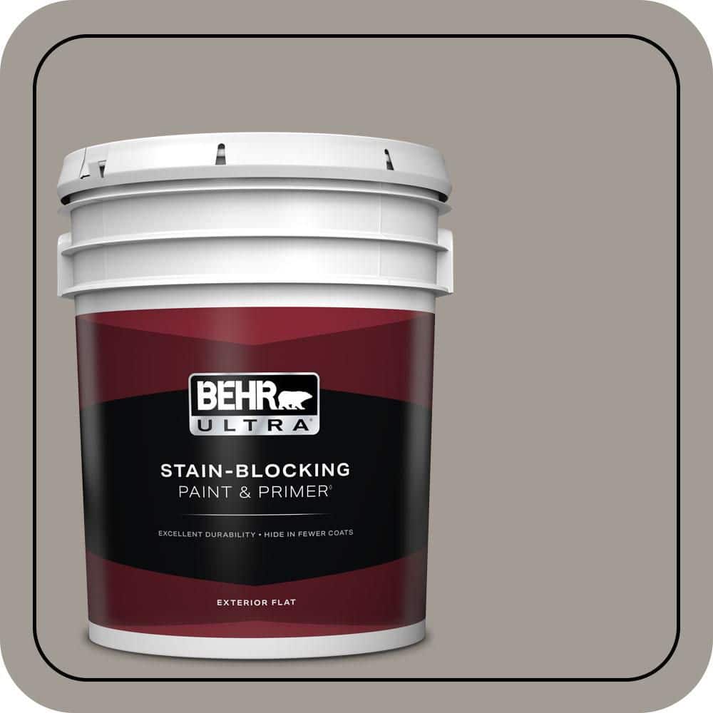 BEHR ULTRA 5 gal. #PPU18-15 Fashion Gray Flat Exterior Paint & Primer