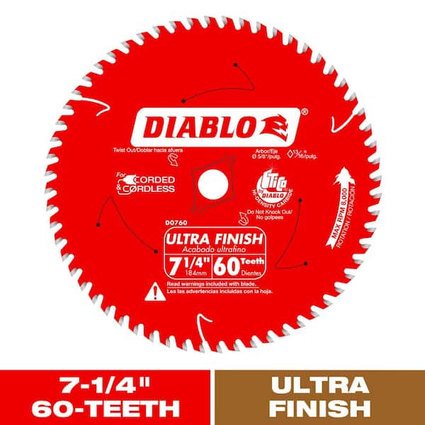DIABLO 7-1/4in. x 60-Tooth Ultra Finish Circular Saw Blade for Wood (2)