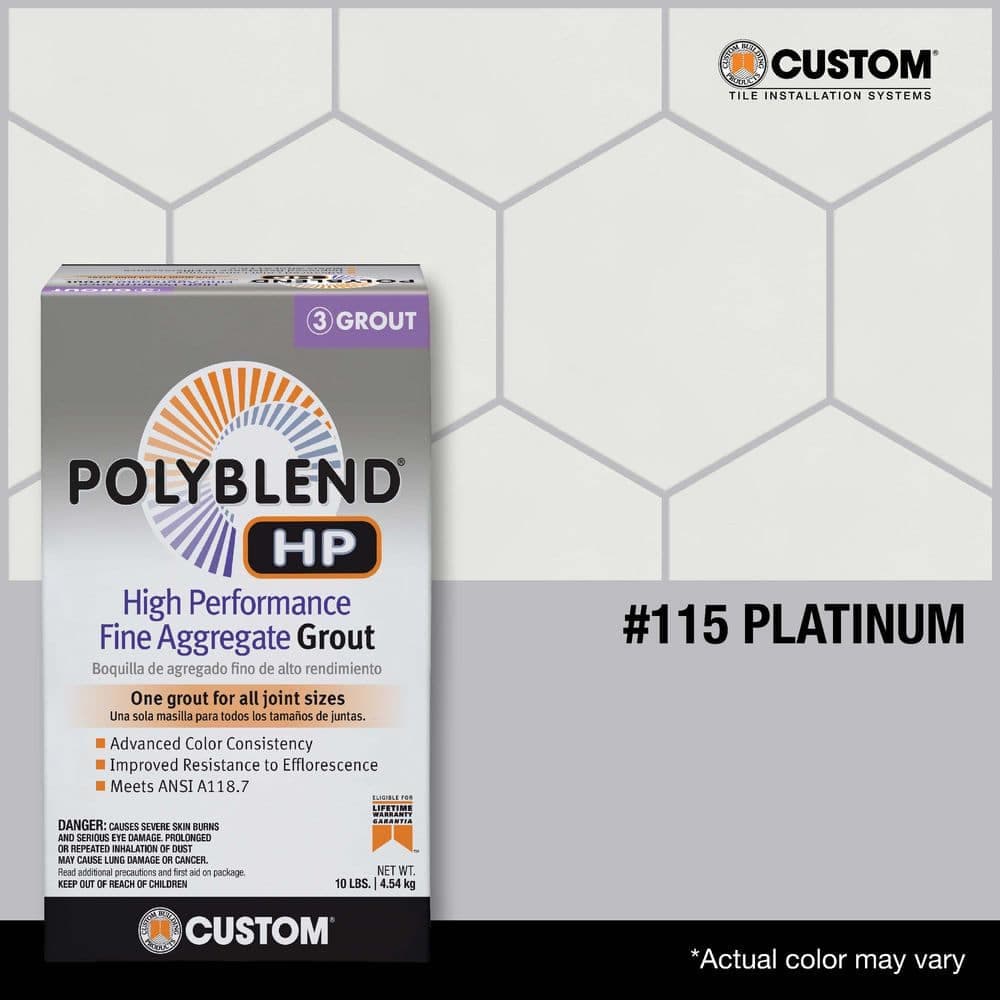 Custom Building Products Polyblend HP #115 Platinum 10 lbs. High Performance Fine Aggregate Grout (3)