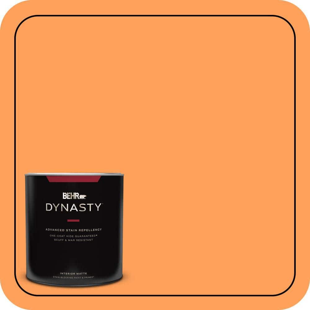 BEHR DYNASTY 1 qt. #T15-10 Clarified Orange Matte Interior Stain-Blocking Paint and Primer