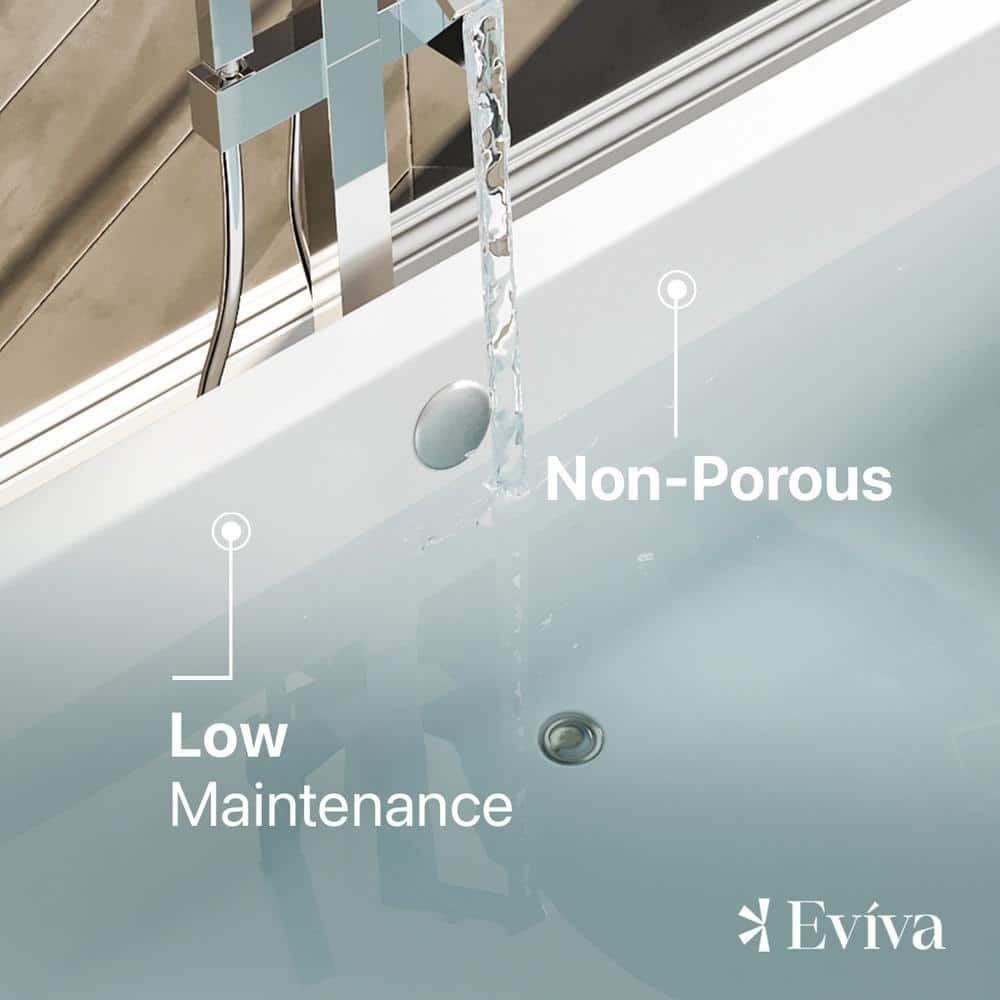 Eviva Rachel 67 in. Acrylic Flatbottom Freestanding Bathtub in White (2)