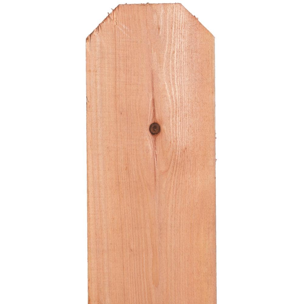 Mendocino Forest Products 3/4 in. x 5-1/2 in. x 6 ft. FSC Construction Common Redwood Dog-Ear Wood Fence Picket
