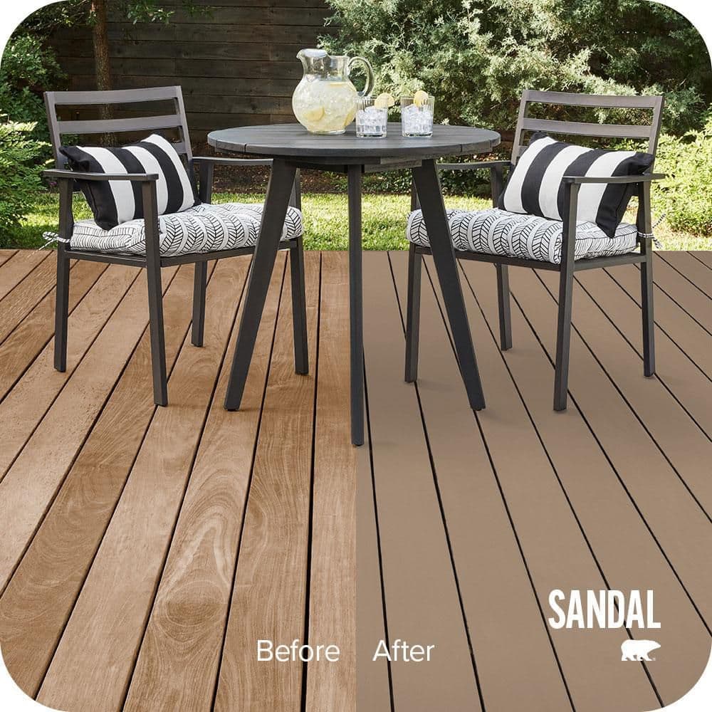 BEHR PREMIUM 1 gal. #SC-121 Sandal Solid Color Waterproofing Exterior Wood Stain and Sealer (2)