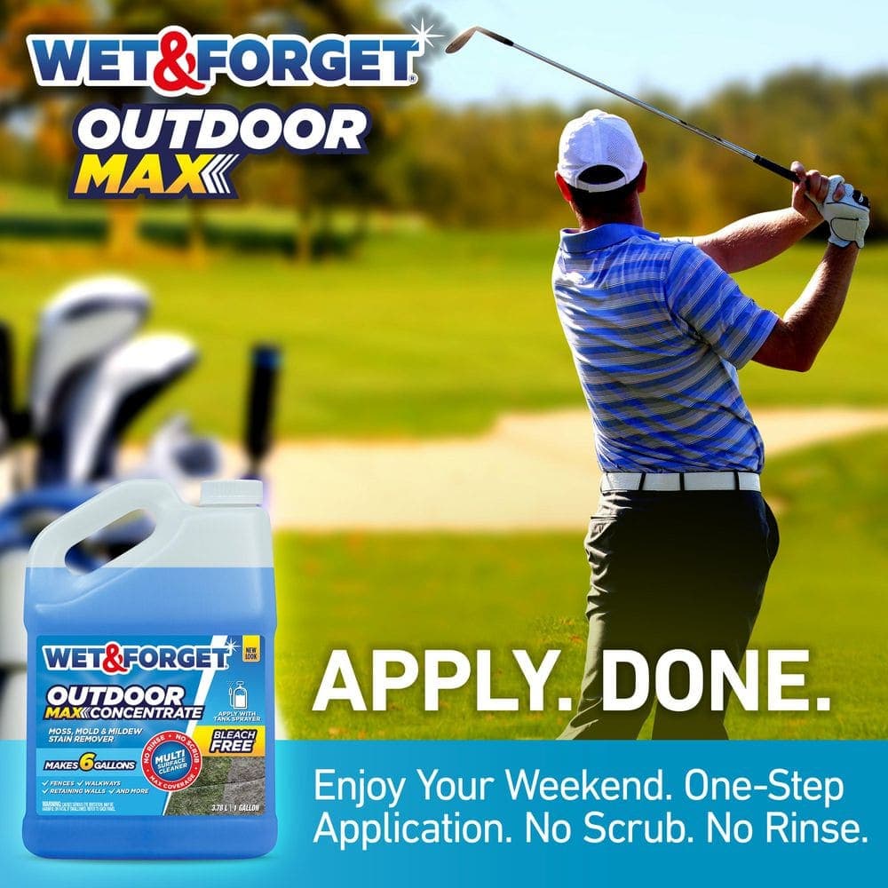 Wet and Forget 1 Gallon Concentrate Outdoor Cleaner Moss Mold Mildew & Algae Stain Remover (3)