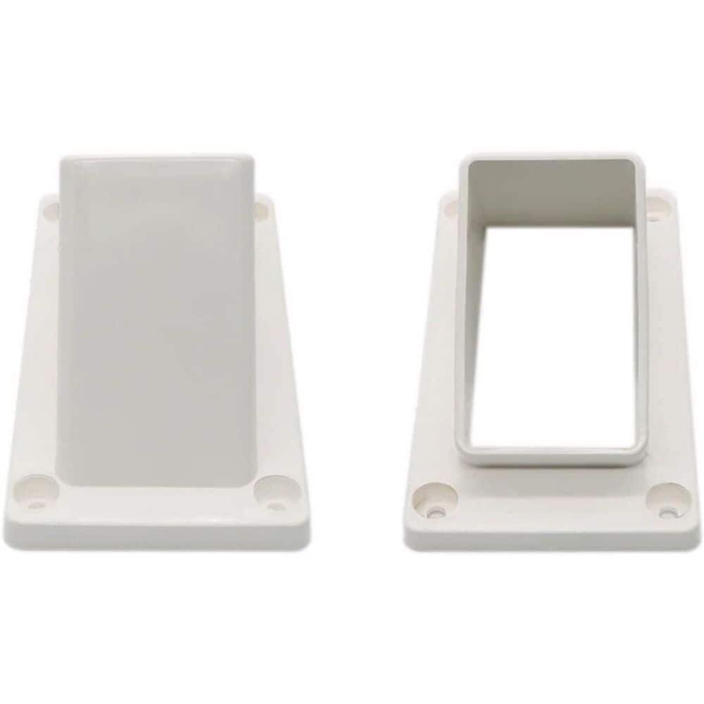 Afoxsos 2 x 3 1/2 Vinyl Stair Rail Handrail Bracket Kit with Screws Vinyl Fence Parts 2 Pack (3)