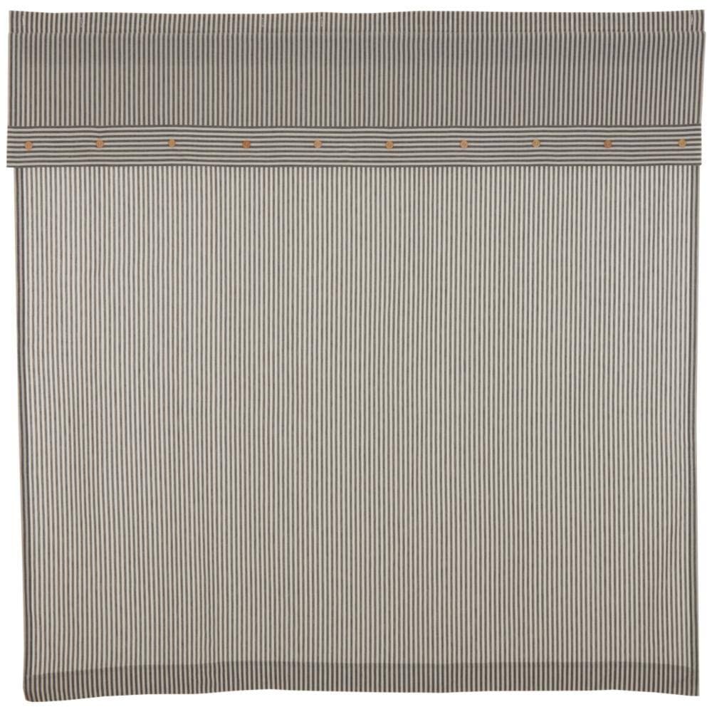 VHC Brands Farmhouse Ticking Gray Shower Curtain (2)