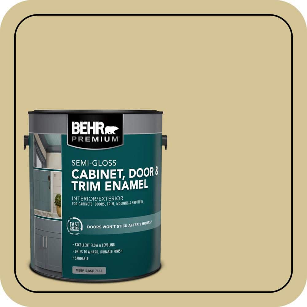 BEHR PREMIUM 1 gal. #M310-4 Almondine Semi-Gloss Enamel Interior/Exterior Cabinet, Door & Trim Paint