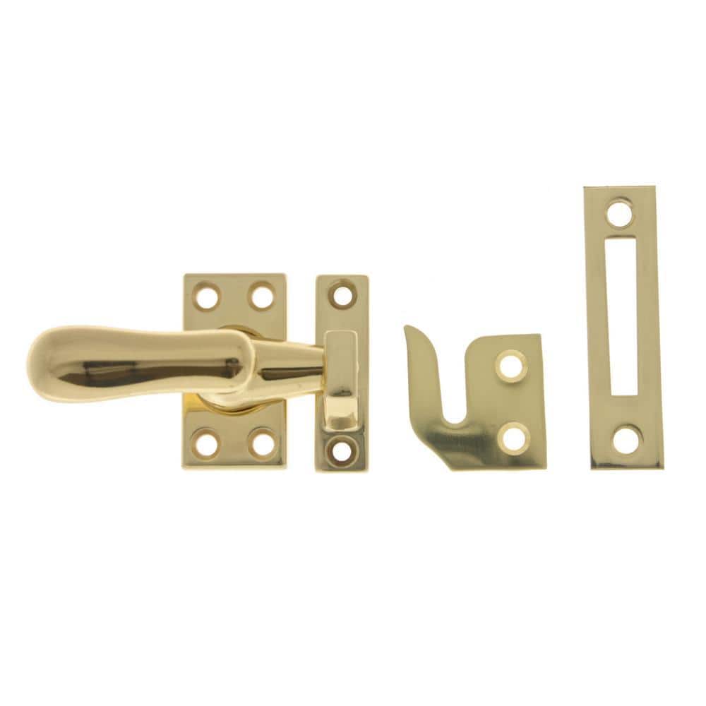 idh by St. Simons Polished Solid Brass Large Window Sash Lock with Casement Fastener (1)