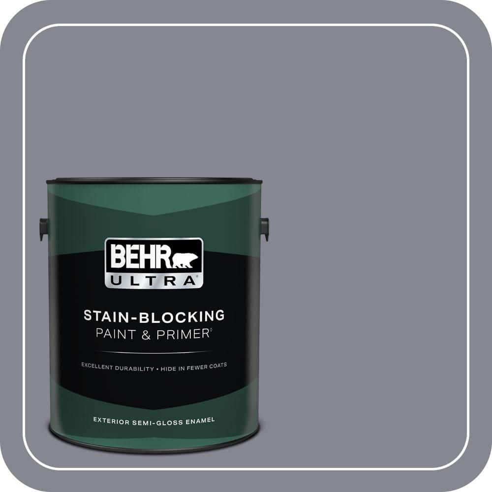 BEHR ULTRA 1 gal. #PPU16-15 Gray Heather Semi-Gloss Enamel Exterior Paint & Primer