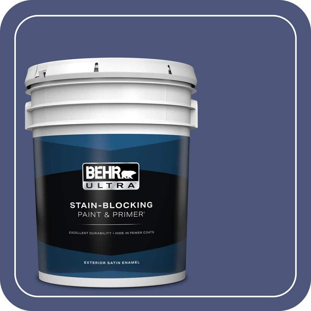 BEHR ULTRA 5 gal. #620D-7 Deep Indigo Satin Enamel Exterior Paint & Primer