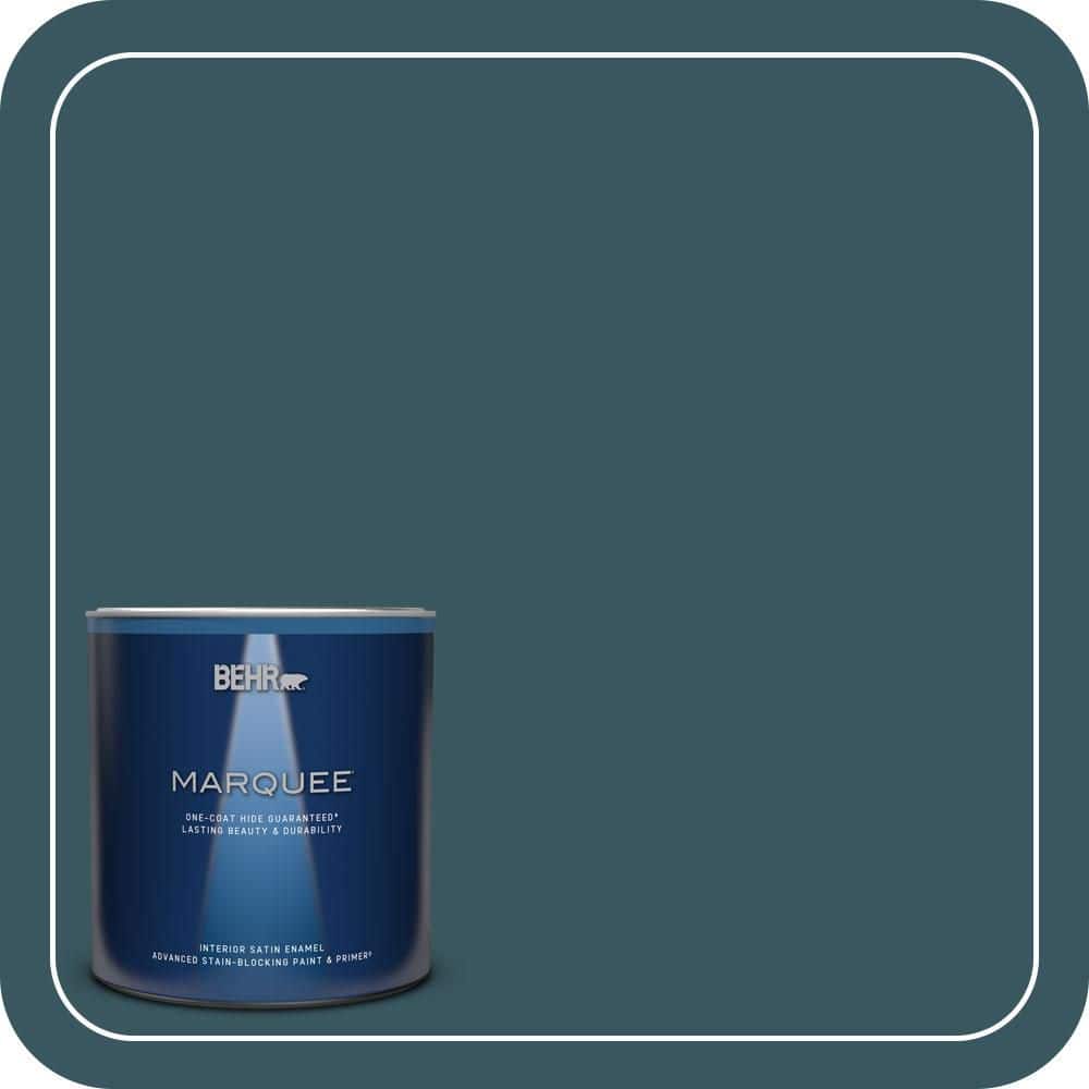 BEHR MARQUEE 1 qt. #520F-7 Kingfisher Satin Enamel Interior Paint & Primer
