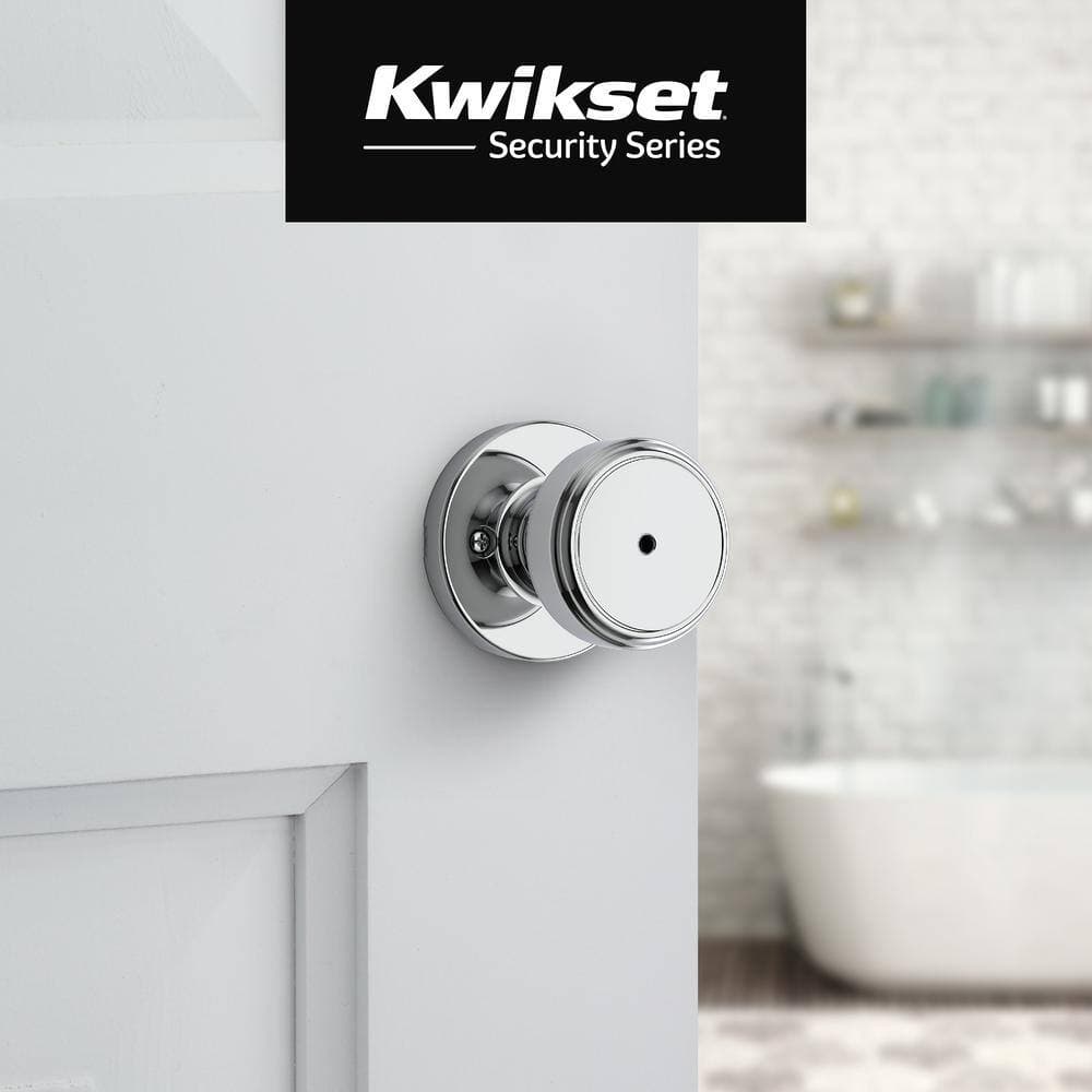 Kwikset Maven Polished Chrome Round Bed/Bath Door Knob (2)