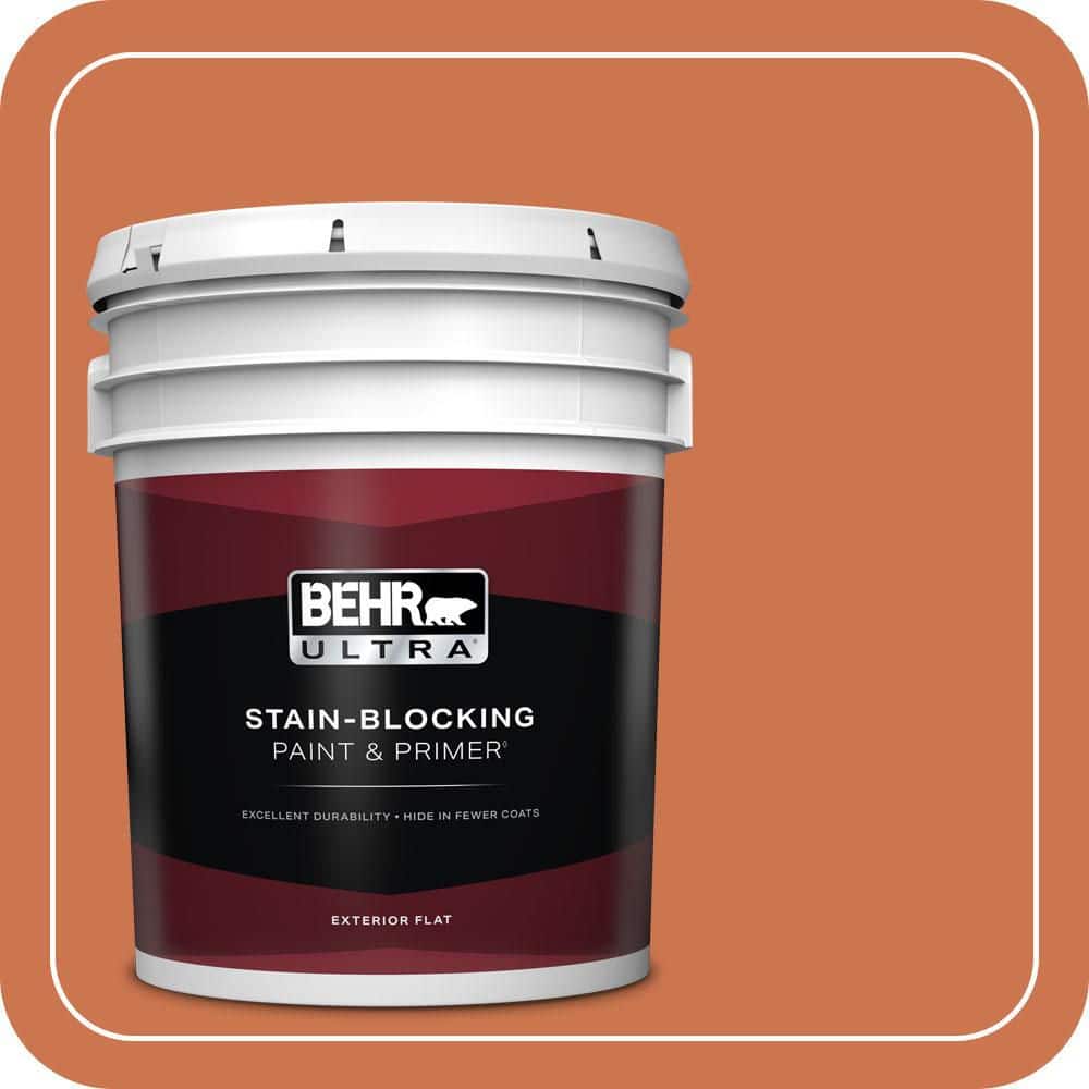 BEHR ULTRA 5 gal. #PMD-103 Sweet Carrot Flat Exterior Paint & Primer
