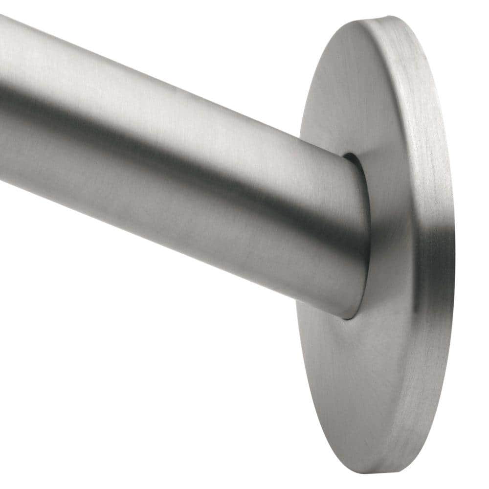 MOEN 60 in. Low Profile Curved Shower Rod Flange in Brushed Stainless Steel (1)