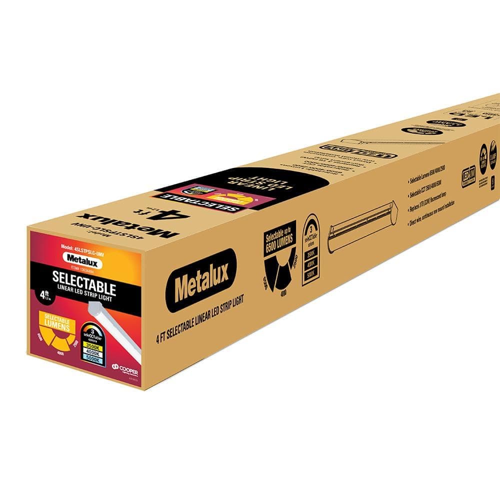 Metalux SLSTP 4 ft. Selectable CCT and Lumen LED Striplight 2/4/65L, 35/4/5K UNV DIM (3)