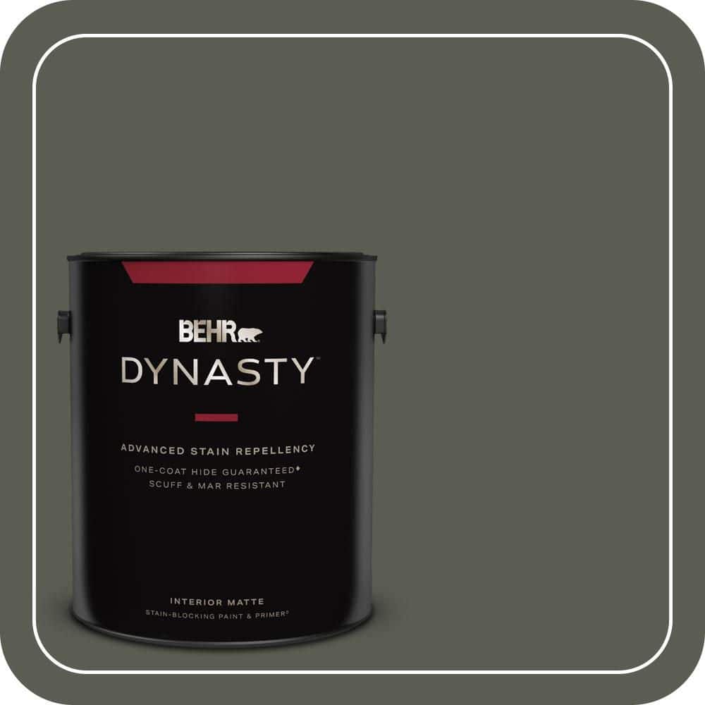 BEHR DYNASTY 1 gal. #N380-7 Black Bamboo One-Coat Hide Matte Interior Stain-Blocking Paint & Primer