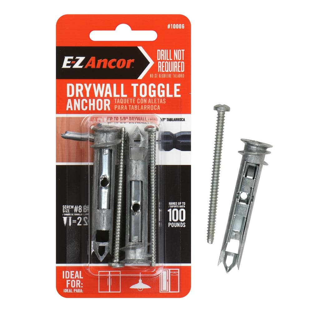 E-Z Ancor Toggle Lock 100 lbs. Philips Drywall Screws Anchors