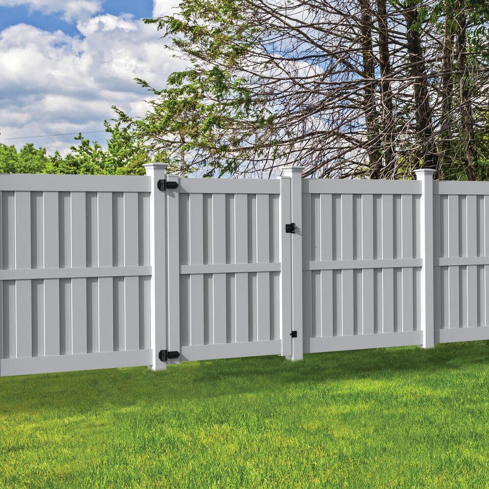 Barrette Outdoor Living 5 in. x 5 in. x 8.5 ft. White Vinyl Fence Line Post (3)