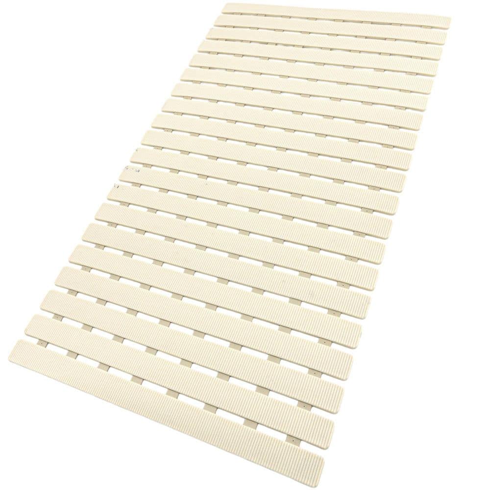 Wudkey 15.7 in. x 27.5 in. Non Slip Bathtub Mat with Suction Cups and Drain Holes in Beige, Easy Dry, Easy to Cut, Eco-Friendly (1)