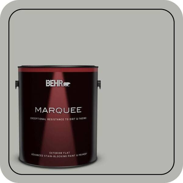 BEHR MARQUEE 1 gal. #PPU25-08 Heirloom Silver Flat Exterior Paint & Primer (2)