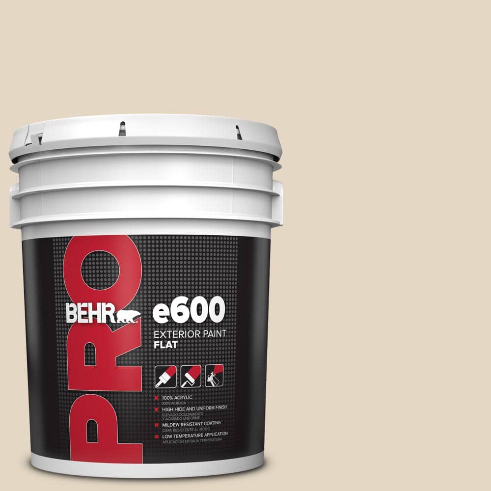 BEHR PRO 5 gal. #N270-1 High Style Beige Flat Exterior Paint