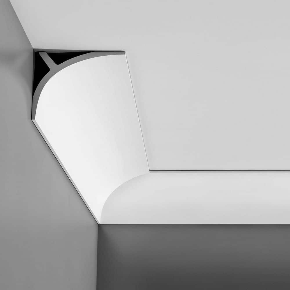 ORAC DECOR 5-1/2 in. x 4-3/8 in. x 78-3/4 in. Primed White Plain Polyurethane Crown Moulding (6-Pack) (3)