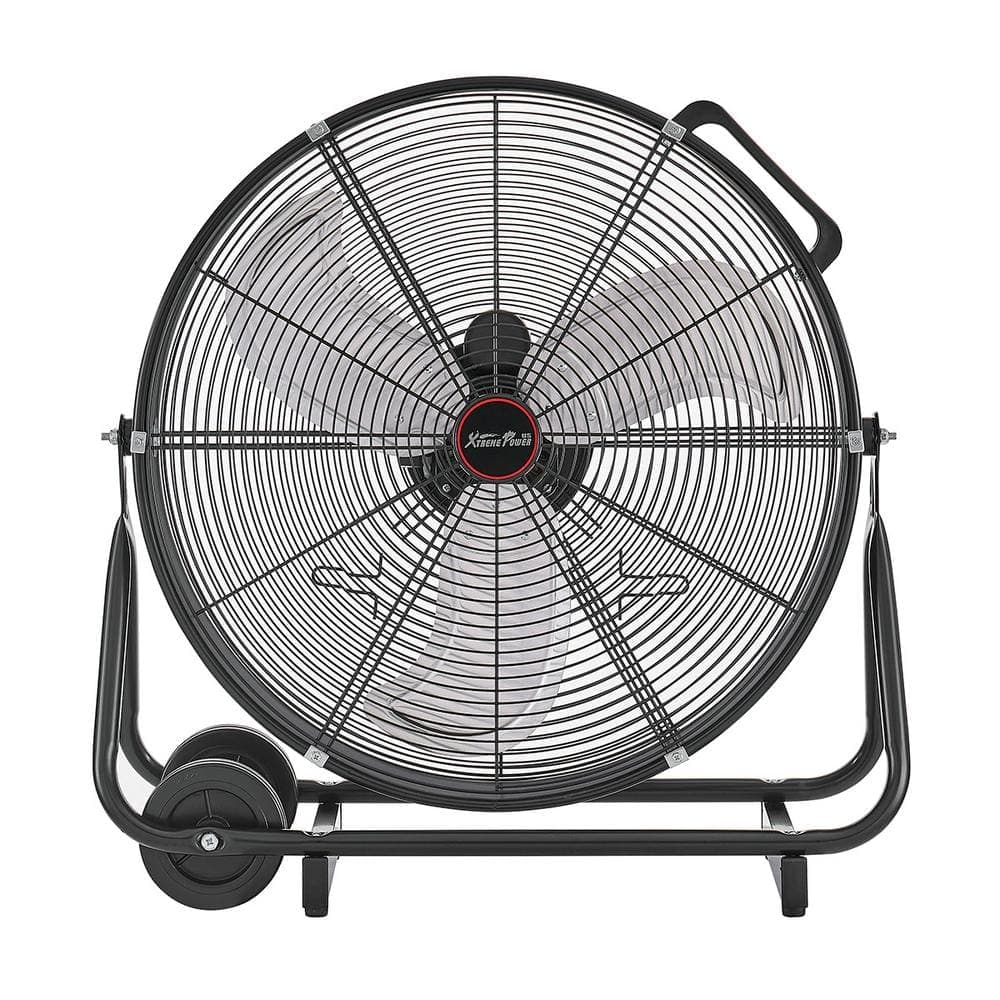 XtremepowerUS 24 in. High Velocity 3-Adjustable Speed Commercial Rolling Floor Drum Fan and Black (2)