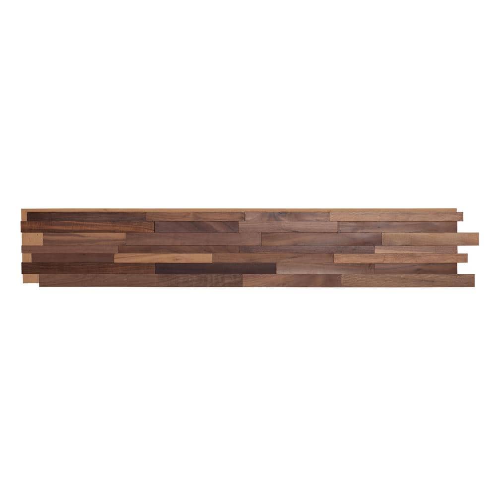American Pro Decor 1/2 in. x 7-7/8 in. x 47-1/4 in. Black Walnut 3D Solid Hardwood Interlocking Wall Plank (1)