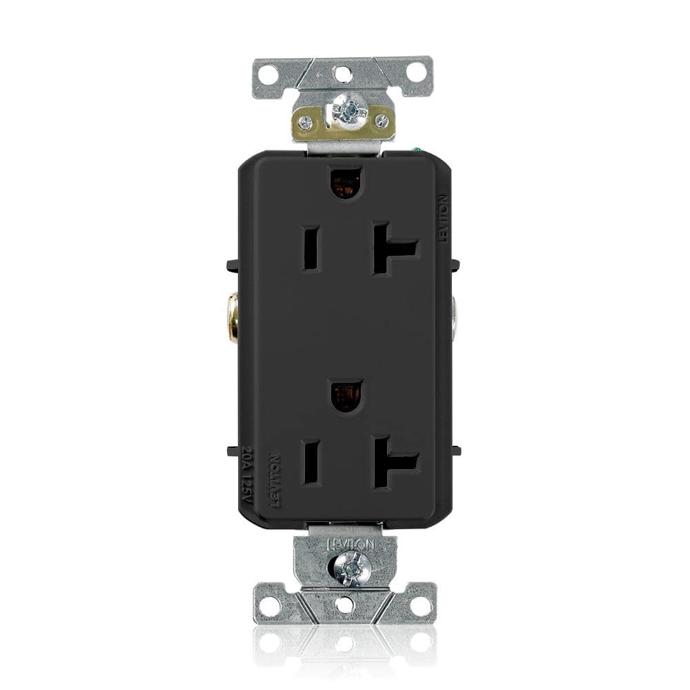 Leviton Decora Plus 125 V Industrial Grade Duplex Outlet/Receptacle, Gray 16352-GS